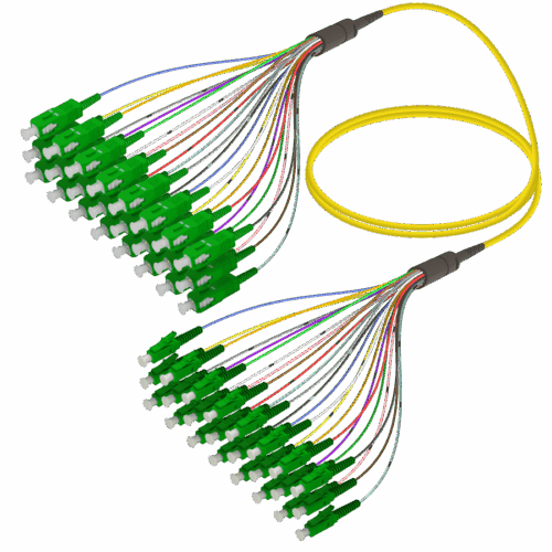 SC/APC-LC/APC | 24 Fiber Fanout | Single Mode G657.A2 | 3.0/0.9mm