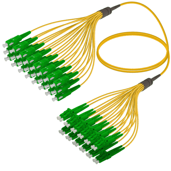 SC/APC-LC/APC | 24 Fiber Fanout | Single Mode G657.A2 | 3.0/1.8mm