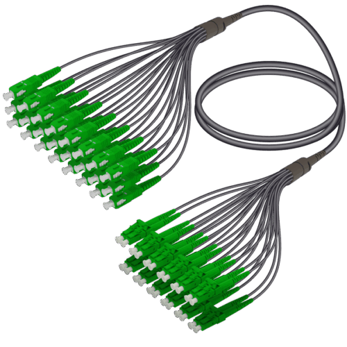 SC/APC-LC/APC | 24 Fiber Universal Fanout | Single Mode G657.A2 | 4.8/1.8mm