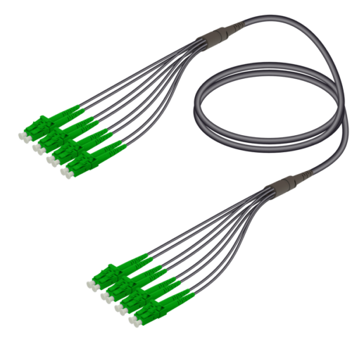 SC/APC-LC/APC | 8 Fibers Universal Fanout | Single Mode G657.A2 | 4.8/1.8mm