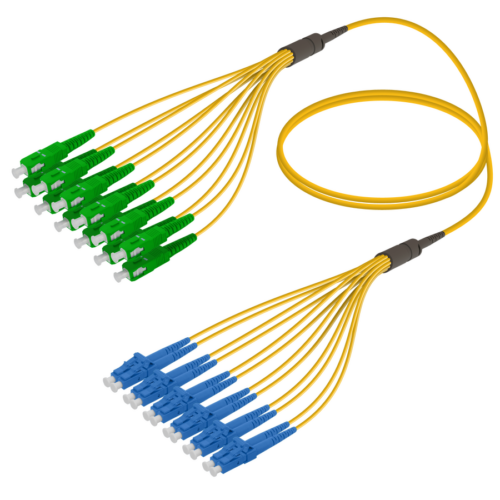 SC/APC-LC/UPC | 12 Fibers Fanout | Single Mode G657.A2 | 3.0/1.8mm