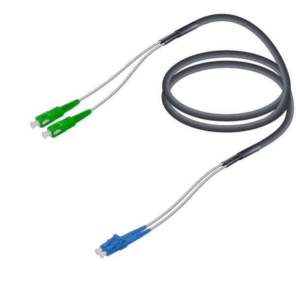 SC/APC-LC/UPC | Single Mode G657.A2 Çelik Korugeli FTTA Breakout | 7.0x2.85mm