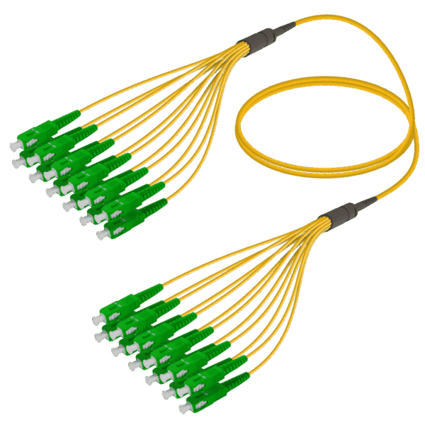 SC/APC-SC/APC | 12 Fiber Fanout | Single Mode G657.A2 | 3.0/1.8mm