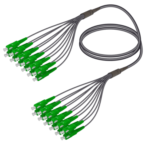SC/APC-SC/APC | 12 Fiber Universal Fanout | Single Mode G657.A2 | 4.8/1.8mm