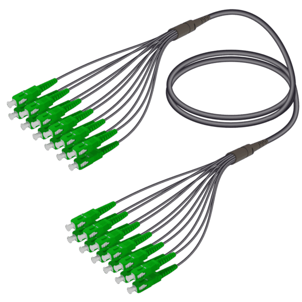 SC/APC-SC/APC | 12 Fiber Universal Fanout | Single Mode G657.A2 | 4.8/1.8mm