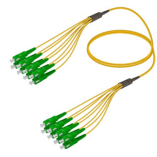SC/APC-SC/APC | 8 Fiber Fanout | Single Mode G657.A2 | 3.0/1.8mm