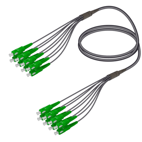 SC/APC-SC/APC | 8 Fiber Universal Fanout | Single Mode G657.A2 | 4.8/1.8mm