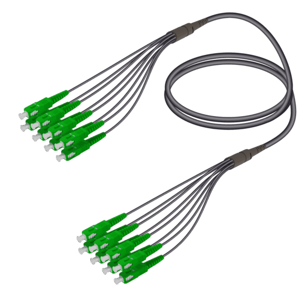 SC/APC-SC/APC | 8 Fiber Universal Fanout | Single Mode G657.A2 | 4.8/1.8mm