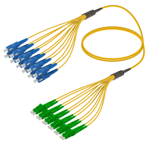 SC/UPC-LC/APC | 12 Fibers Fanout | Single Mode G657.A2 | 3.0/1.8mm