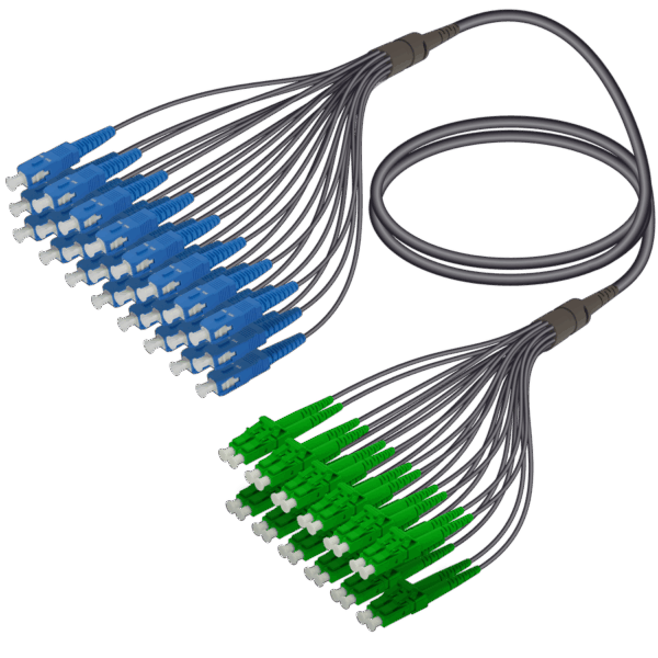 SC/UPC-LC/APC | 24 Fiber Universal Fanout | Single Mode G657.A2 | 4.8/1.8mm