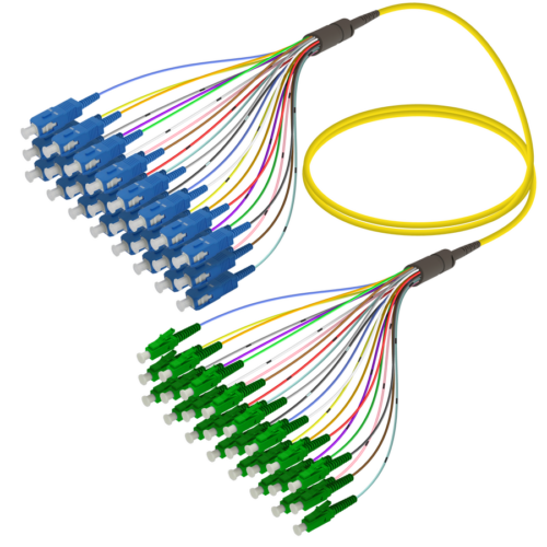SC/UPC-LC/APC | 24 Fibers Fanout | Single Mode G657.A2 | 3.0/0.9mm