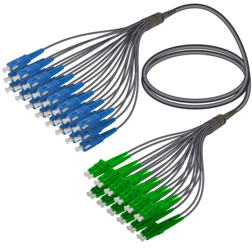 SC/UPC-LC/APC | 24 Fibers Universal Fanout | Single Mode G657.A2 | 4.8/1.8mm