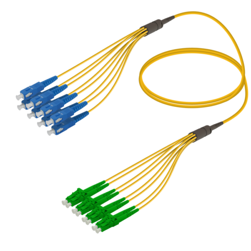 SC/UPC-LC/APC | 8 Fibers Fanout | Single Mode G657.A2 | 3.0/1.8mm