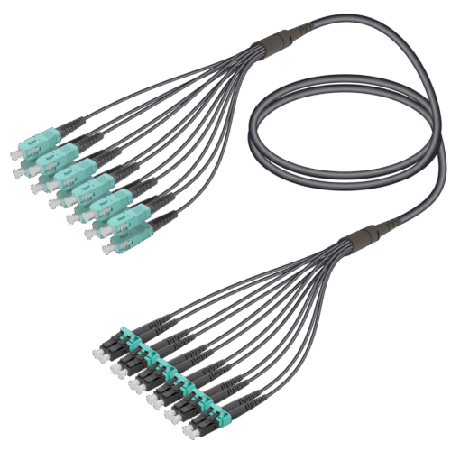 SC/UPC-LC/UPC | 12 Fiber Universal Fanout | Multi Mode G651.OM3 | 4.8/1.8mm