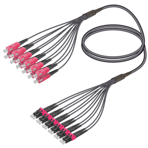 SC/UPC-LC/UPC | 12 Fiber Universal Fanout | Multi Mode G651.OM4 | 4.8/1.8mm