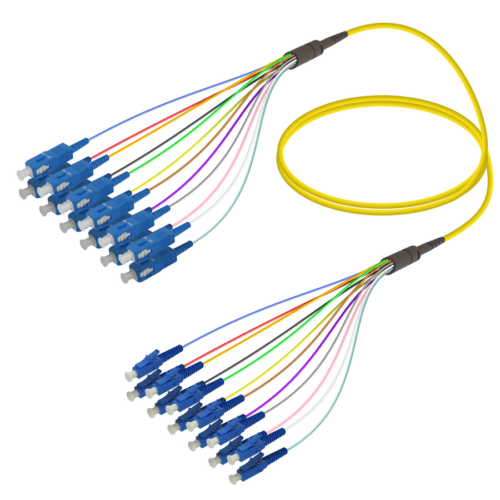 SC/UPC-LC/UPC | 12 Fibers Fanout | Single Mode G657.A2 | 3.0/0.9mm