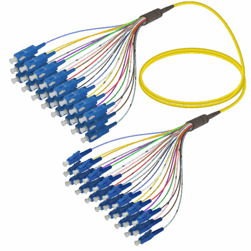 SC/UPC-LC/UPC | 24 Fiber Fanout | Single Mode G657.A2 | 3.0/0.9mm