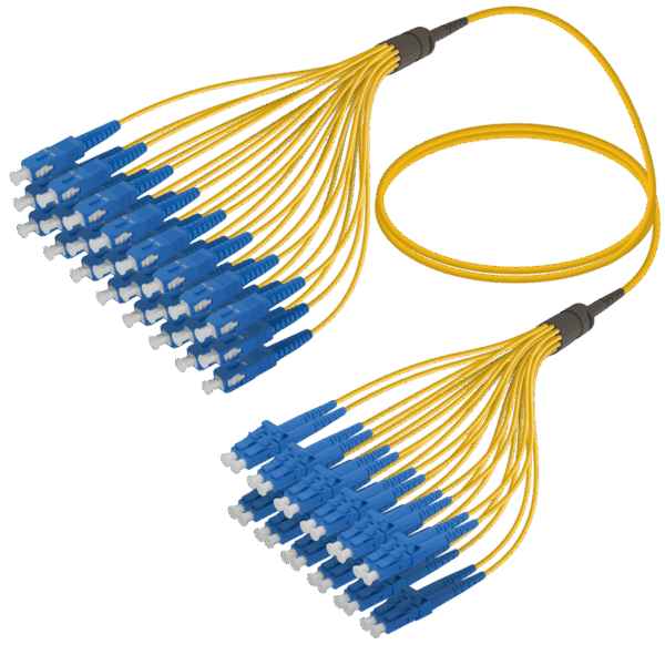 SC/UPC-LC/UPC | 24 Fiber Fanout | Single Mode G657.A2 | 3.0/1.8mm