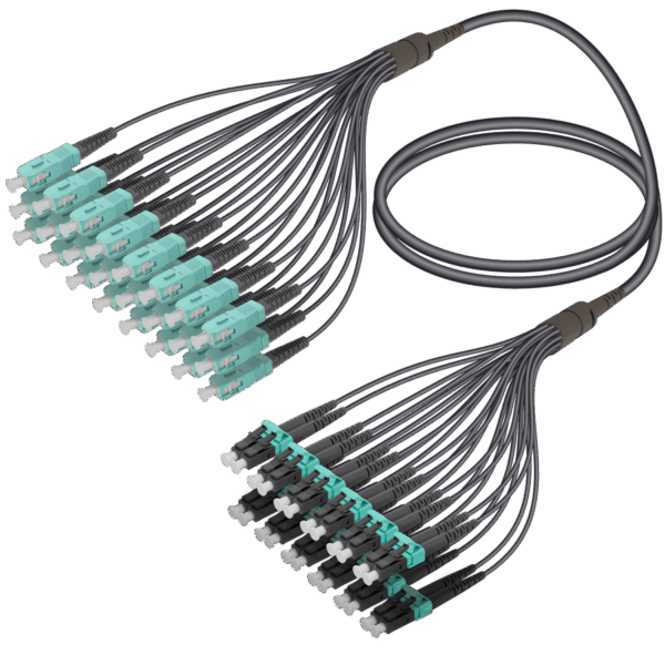 SC/UPC-LC/UPC | 24 Fiber Universal Fanout | Multi Mode G651.OM3 | 4.8/1.8mm