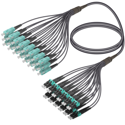SC/UPC-LC/UPC | 24 Fibers Universal Fanout | Multi Mode G651.OM3 | 4.8/1.8mm