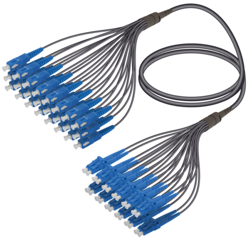 SC/UPC-LC/UPC | 24 Fibers Universal Fanout | Single Mode G657.A2 | 4.8/1.8mm