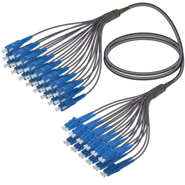 SC/UPC-LC/UPC | 24 Fibers Universal Fanout | Single Mode G657.A2 | 4.8/1.8mm