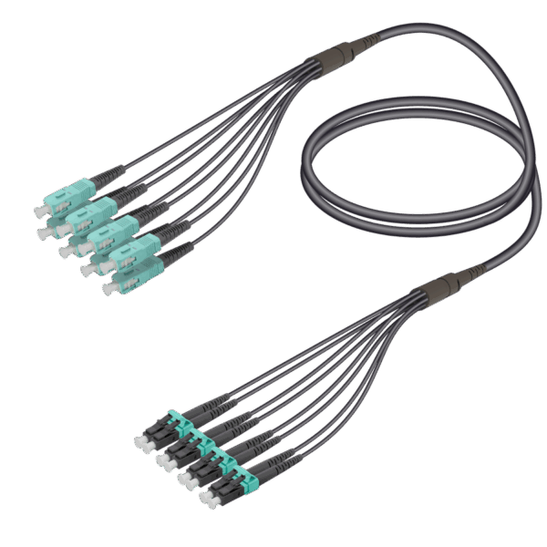 SC/UPC-LC/UPC | 8 Fiber Universal Fanout | Multi Mode G651.OM3 | 4.8/1.8mm