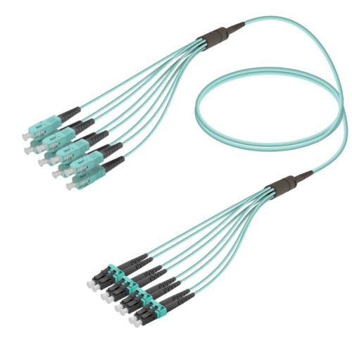 SC/UPC-LC/UPC | 8 Fibers Fanout | Multi Mode G651.OM3 | 3.0/1.8mm