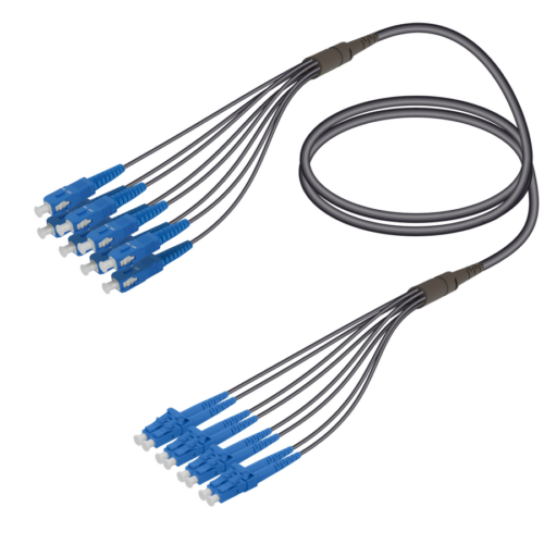 SC/UPC-LC/UPC | 8 Fibers Universal Fanout | Single Mode G657.A2 | 4.8/1.8mm