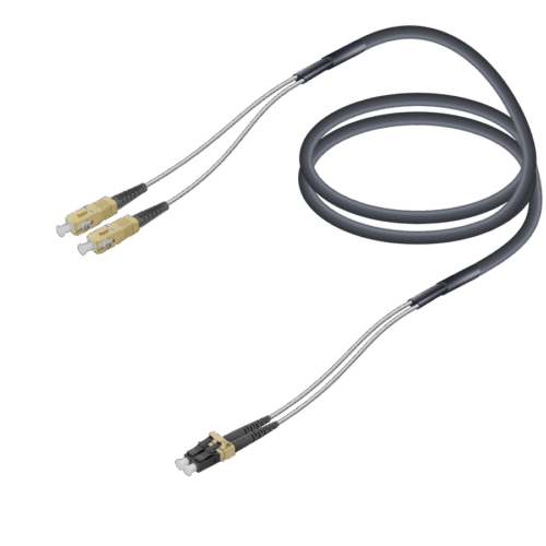 SC/UPC-LC/UPC | Multi Mode G651.OM2 Çelik Korugeli FTTA Breakout | 7.0x2.85mm