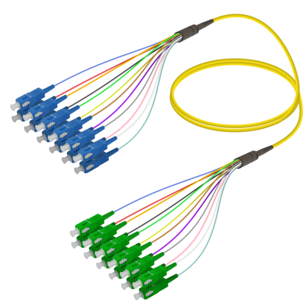 SC/UPC-SC/APC | 12 Fibers Fanout | Single Mode G657.A2 | 3.0/0.9mm