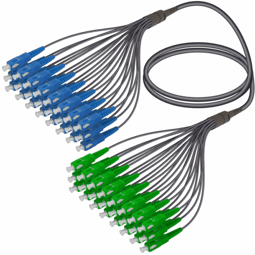 SC/UPC-SC/APC | 24 Fiber Universal Fanout | Single Mode G657.A2 | 4.8/1.8mm