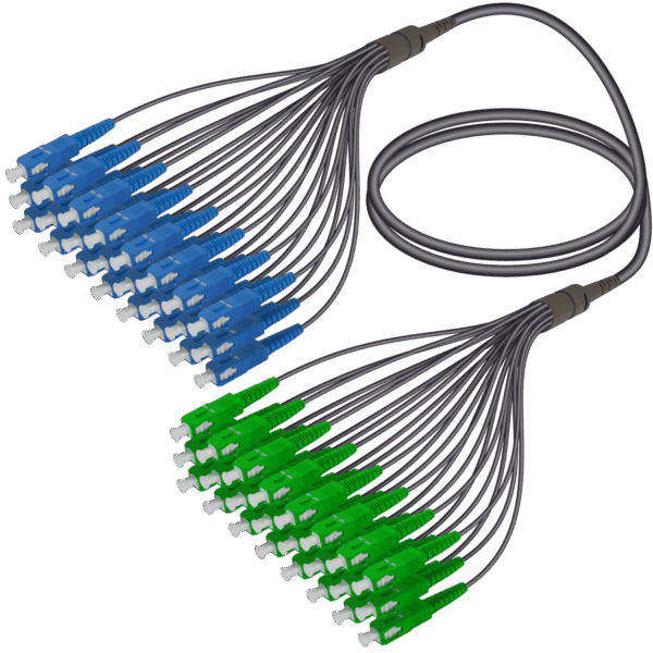 SC/UPC-SC/APC | 24 Fiber Universal Fanout | Single Mode G657.A2 | 4.8/1.8mm