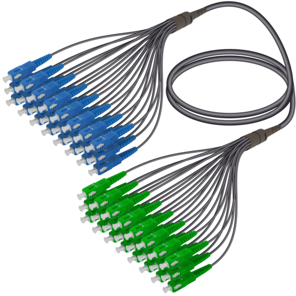 SC/UPC-SC/APC | 24 Fibers Universal Fanout | Single Mode G657.A2 | 4.8/1.8mm