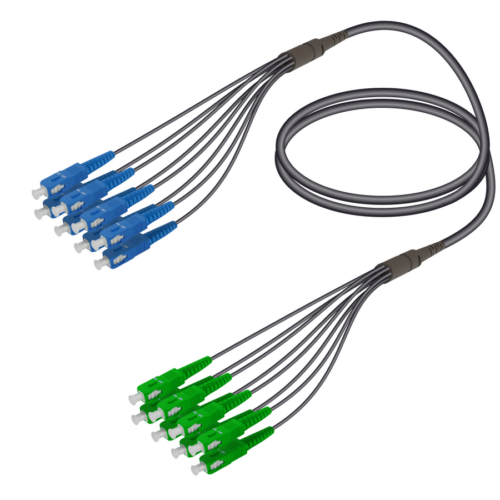 SC/UPC-SC/APC | 8 Fibers Universal Fanout | Single Mode G657.A2 | 4.8/1.8mm
