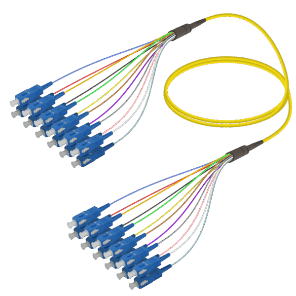 SC/UPC-SC/UPC | 12 Fiber Fanout | Single Mode G657.A2 | 3.0/0.9mm