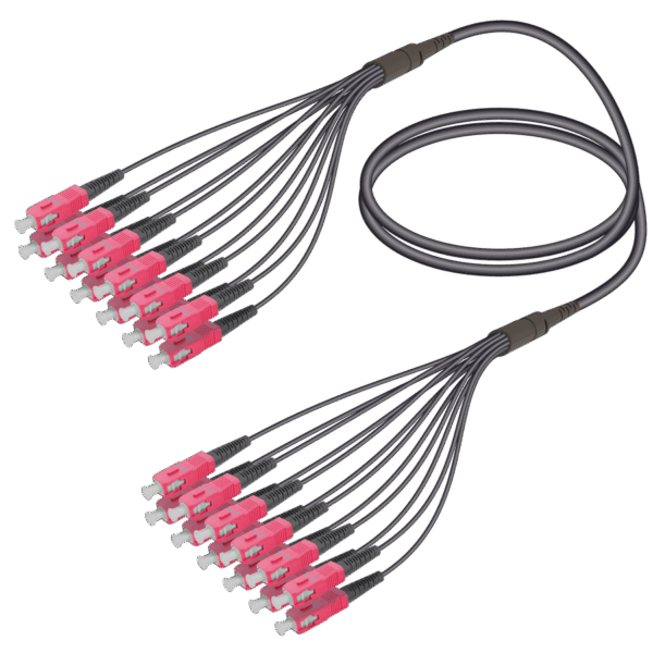 SC/UPC-SC/UPC | 12 Fiber Universal Fanout | Multi Mode G651.OM4 | 4.8/1.8mm