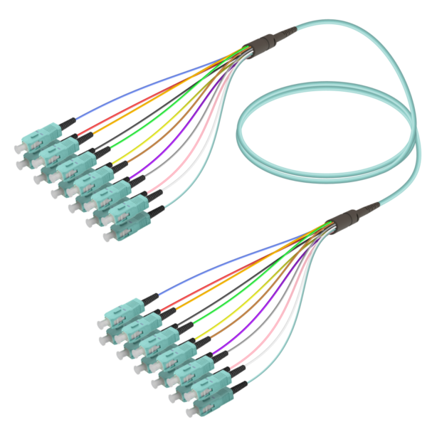 SC/UPC-SC/UPC | 12 Fibers Fanout | Multi Mode G651.OM3 | 3.0/0.9mm
