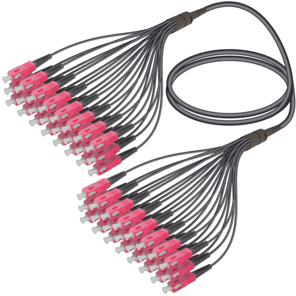 SC/UPC-SC/UPC | 24 Fiber Universal Fanout | Multi Mode G651.OM4 | 4.8/1.8mm