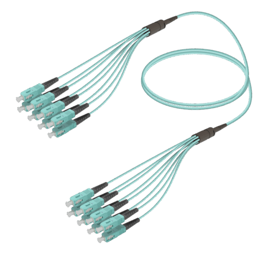 SC/UPC-SC/UPC | 8 Fiber Fanout | Multi Mode G651.OM3 | 3.0/1.8mm