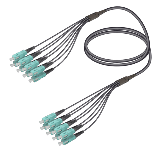 SC/UPC-SC/UPC | 8 Fiber Universal Fanout | Multi Mode G651.OM3 | 4.8/1.8mm