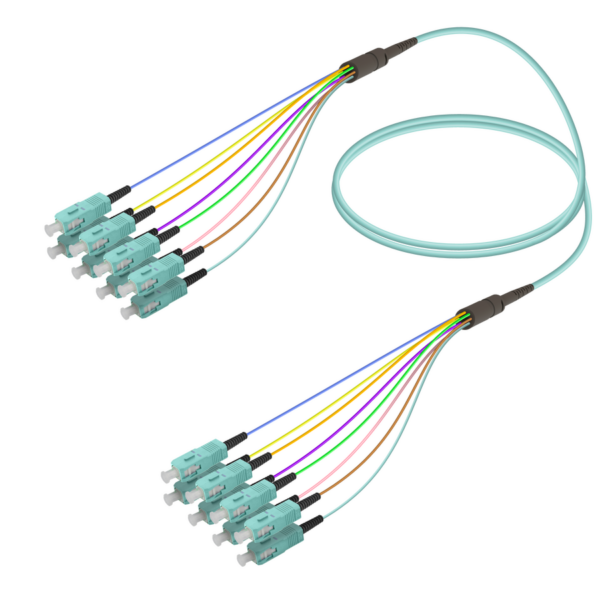SC/UPC-SC/UPC | 8 Fibers Fanout | Multi Mode G651.OM3 | 3.0/0.9mm
