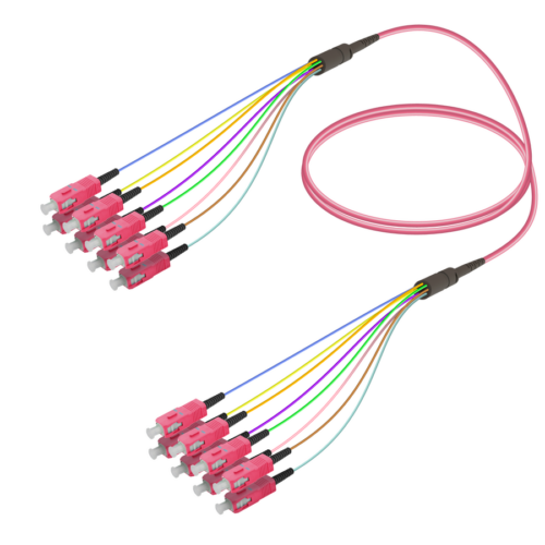 SC/UPC-SC/UPC | 8 Fibers Fanout | Multi Mode G651.OM4 | 3.0/0.9mm