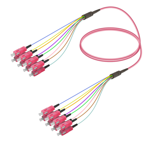 SC/UPC-SC/UPC | 8 Fibers Fanout | Multi Mode G651.OM4 | 3.0/0.9mm