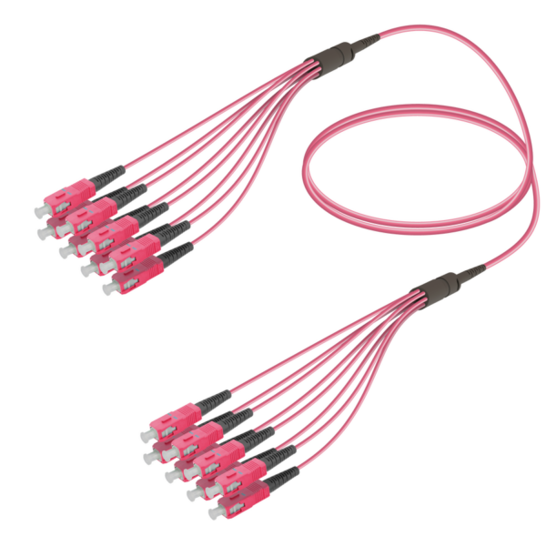 SC/UPC-SC/UPC | 8 Fibers Fanout | Multi Mode G651.OM4 | 3.0/1.8mm