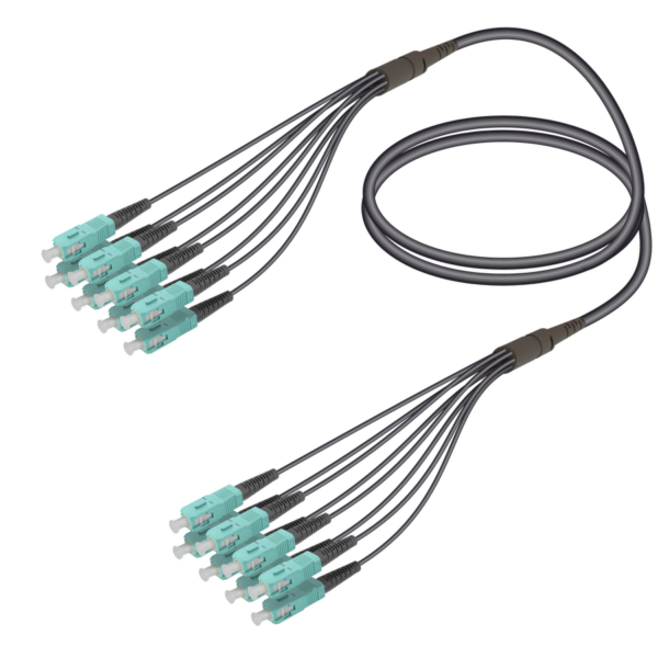 SC/UPC-SC/UPC | 8 Fibers Universal Fanout | Multi Mode G651.OM3 | 4.8/1.8mm