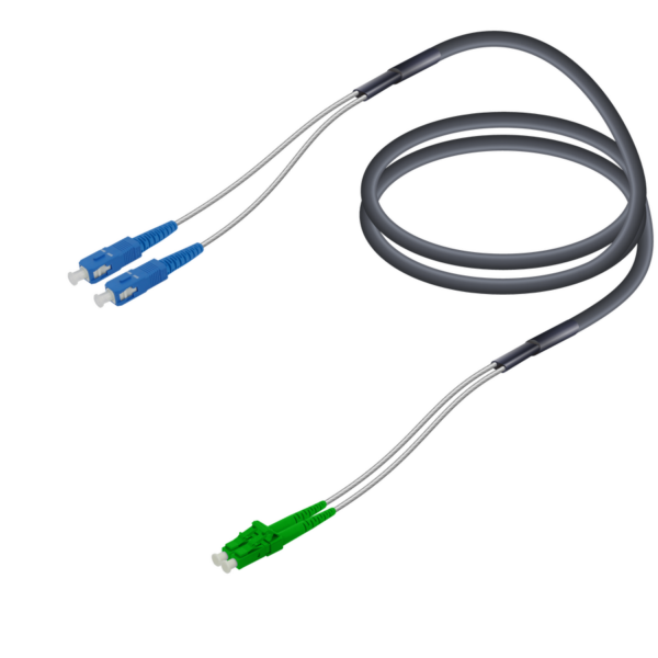 SC/UPC-LC/APC | Single Mode G657.A2 Corrugated Steel FTTA Breakout | 7.0x2.85mm