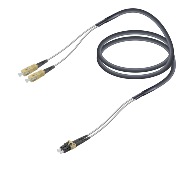 SC/UPC-LC/UPC | Multi Mode G651.OM2 Corrugated Steel FTTA Breakout | 7.0x2.85mm