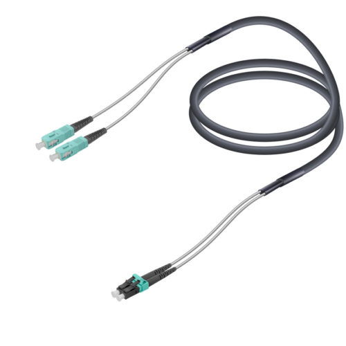 SC/UPC-LC/UPC | Multi Mode G651.OM3 Corrugated FTTA Steel Breakout | 7.0x2.85mm