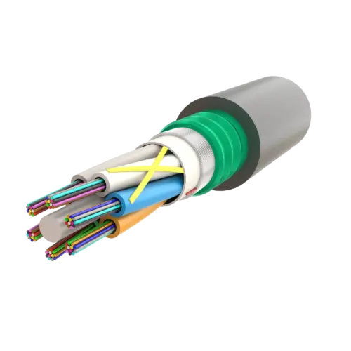 Steel Armoured Multi Loose Tube Fiber Optic Cable | Gel-Filled Dry Core | AT-D1Q(ZN-GY)(SR)2Y | Up to 72F